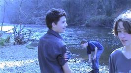 New member Martin Powell with Daniel Smith and Jake Chilcott on Staverton Island